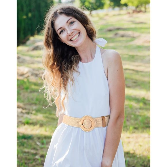 3 Pcs Straw Woven Belts Elastic Raffia Belts For Women 2025 Rattan Buckle🐧 - Picture 5 of 7